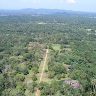 Sri Lanka: Sigiriya kalju otsast alla vihmametsale vaadates. Ei ole drooniga tehtud :), 2006.